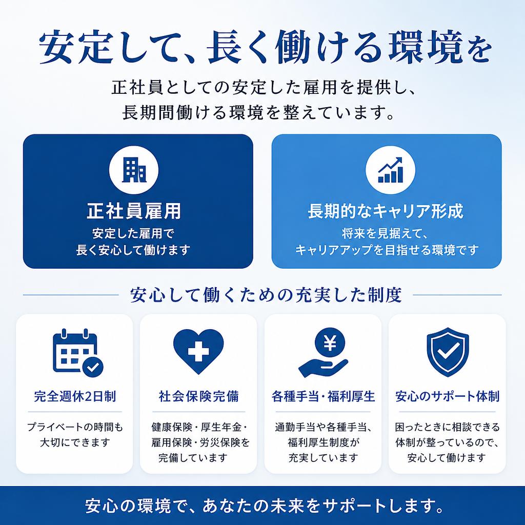 安定した正社員としての雇用
