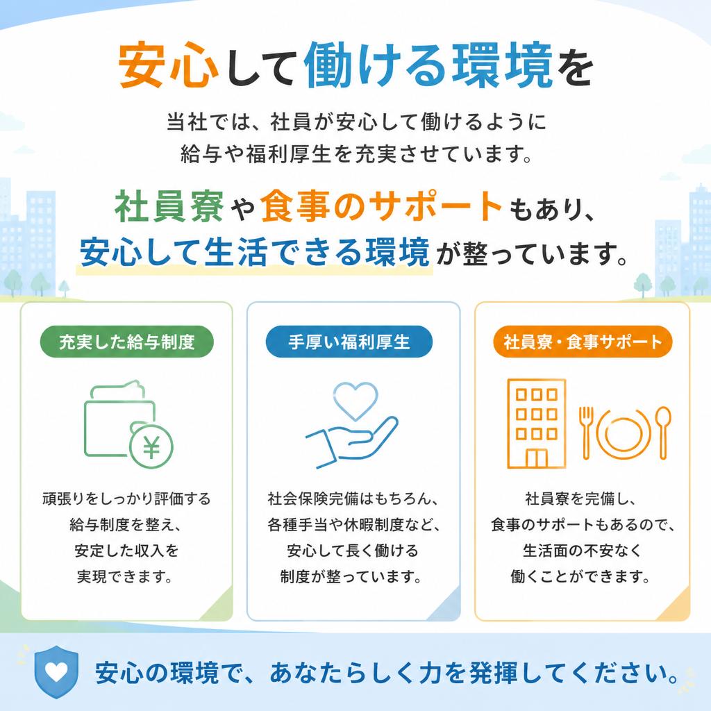 充実した福利厚生で働きやすさを実現