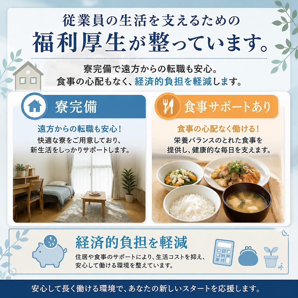 充実した福利厚生で安心サポート